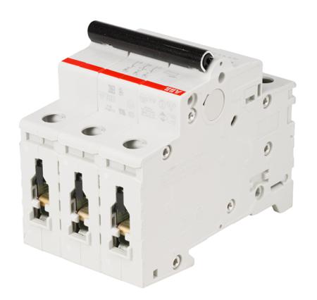 2CDS213001R0104--SH203-C10 ABB System M Pro 10A MCB Mini Circuit Breaker3P Curve C, Breaking Capacity 6 kA