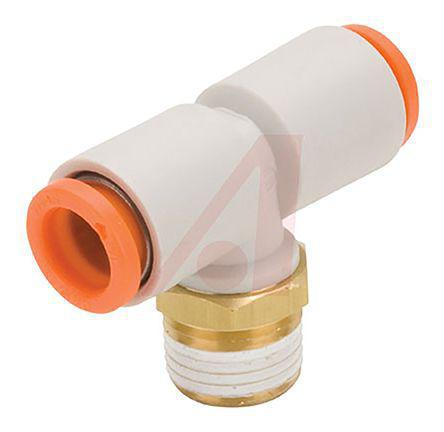 KQ2T01-34AS SMC Pneumatic Tee Threaded-to-Tube Adapter, 1/8 x 3.2mm x 3.2mm, 1 MPa, 3 MPa