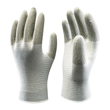 SHOA1504 Showa A0150 Grey, White Acrylic, Nylon (Liner) Anti-Static Work Gloves, Size XL, Uncoated Coating