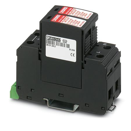 2801533 Phoenix Contact, VAL-MS-T1/T2 48/12.5/1+1V-FM Lightning / Surge Arrester 75 V ac, 100 V dc, 250 V ac Maximum Voltage