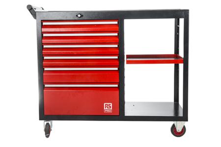 875-5789 RS Pro 6 drawer Wheeled Steel Tool Trolley , 450mm x 980mm x 1090mm