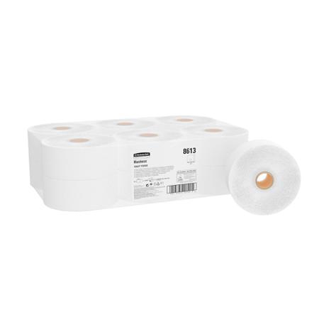 8613 Hostess 12 rolls of 12000 Sheets Toilet Roll, 1 ply