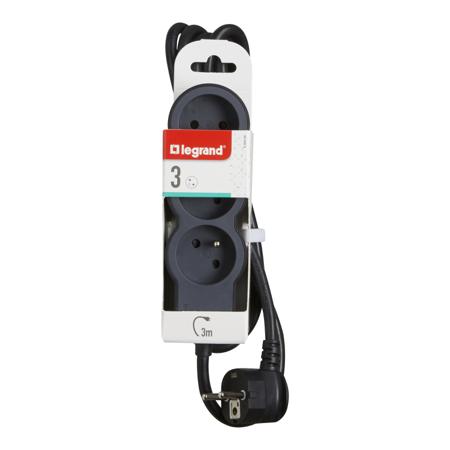 049489 Legrand 3m 3 Socket Type E - French Extension Lead