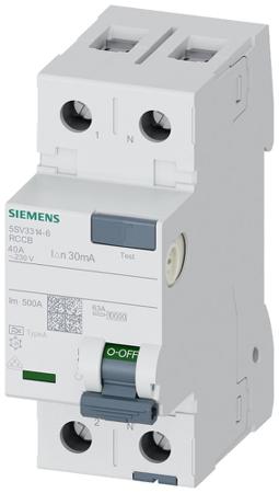 5SV3314-6 Siemens 5SV3 RCCB, 40A, 2 Pole, 30mA, Type A