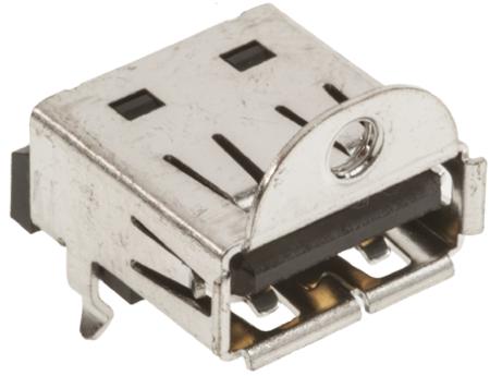 UBA-4R-D14C2-4D-LF--SN- JST Right Angle Through Hole, Version 2.0 Type A USB Connector, Receptacle
