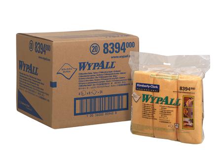 8394 WYPALL Wypall Yellow Cloths for Surface Cleaning, Dry Use, Bag of 6, 400 x 400mm, Repeat Use