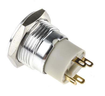 175-9300 Lock Push Button Switch, IP67, 16 Dia.mm, Panel Mount Yellow LED, Power Symbol, 36V dc