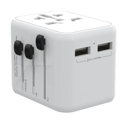 446-989 RS PRO Australia, Brazil, China, Europe, Germany, Italy, Japan, Switzerland, UK, USA to Europe Travel Adapter, Rated At