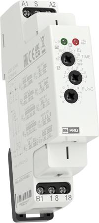 360-697 RS PRO DIN Rail Mount Timer Relay, 12 → 240V ac/dc, 1-Contact, 0.1 s → 10days, 10-Function, Static