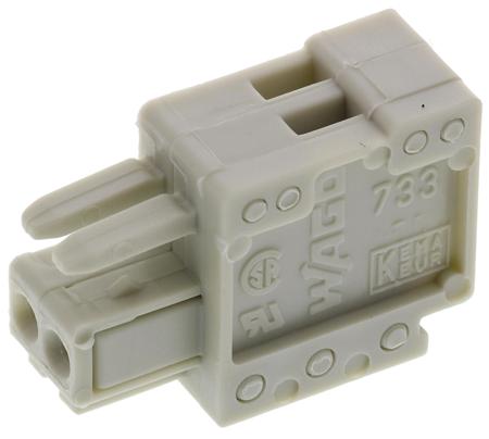 733-102 Wago Non-Fused Terminal Block, 2 Way/Pole, 28 → 20 AWG, 250 V ac Female