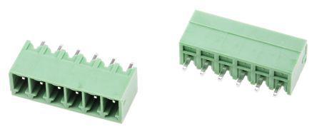 874-5206 RS Pro 155 Series 3.81mm Pitch Straight PCB Terminal Block, PCB Header, Vertical Mount, 6 Way