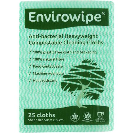 EWF150G EcoTech Envirowipe Green Polyester, Viscose Rayon Cloths for Cleaning, Dry Use, Box of 150, 50 x 36cm, Repeat Use
