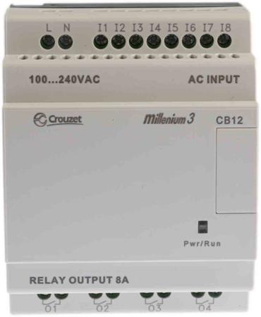 88974023 Crouzet Millenium 3 Series Logic Module, 230 V ac Supply, Relay Output, 8-Input, Digital Input