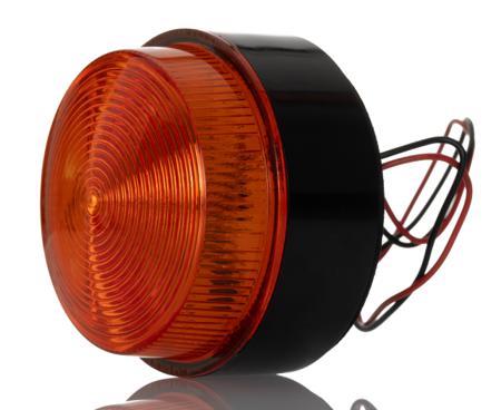 187-9654 Xenon, Flashing Beacon, Amber, Stud Mount, Surface Mount, 10 → 100 V dc, 20 → 72 V ac