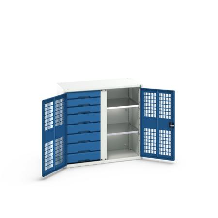 16926766.11 Bott 2 Door, 8 Drawer Sheet Steel Cupboard, 1050 x 550 x 1000mm