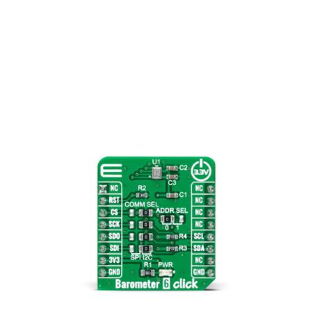 MIKROE-4978 MikroElektronika Barometer 6 Click Barometric Pressure Sensor Add On Board for 2SMPB-02E mikroBUS Socket