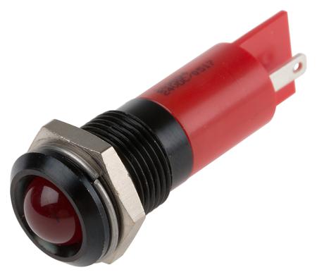 209-894 RS PRO Red Flashing LED Panel Mount Indicator, 24V dc, 14mm Mounting Hole Size, Solder Tab Termination