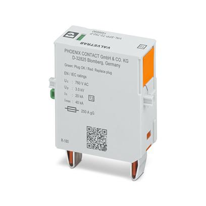 1466690 Phoenix Contact, VAL-SPP Surge Protection Plug 760 V ac Maximum Voltage Rating 40kA Maximum Surge Current Surge