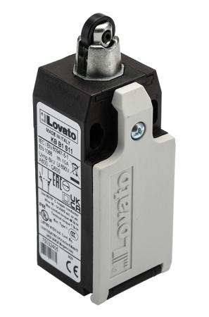 KBB1S11 Lovato Roller Plunger Limit Switch, NO/NC, IP20, IP65, SPST-NC, SPST-NO, Thermoplastic Housing, 690V ac Max, 10A Max