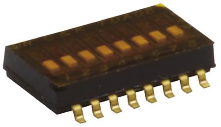 TDA08H0SB1 C & K 8 Way Surface Mount DIP Switch SPST, Flush Actuator