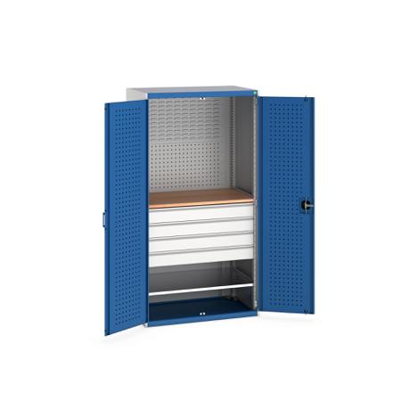 40022092-11V Bott 2 Door, 4 Drawer Sheet Steel Floor Standing Cupboard, 1300 X 650 X 2000mm