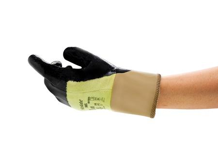 28329100 Ansell ActivArmr 28-329 Black Kevlar Abrasion Resistant, Cut Resistant Work Gloves, Size 10, Nitrile Coating