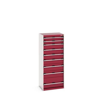 40011066-24V Bott 9 Cabinet, Steel, 1600mm x 650mm x 650mm, Red