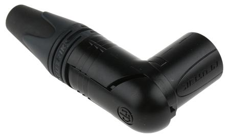 NC4MRX-B Neutrik 4 Way Right Angle Cable Mount XLR Connector, Male, Gold over Nickel Plated Contacts, 50 V