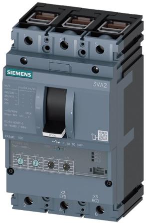 3VA2010-7HM36-0AA0 Siemens, SENTRON MCCB 3P 100A, Breaking Capacity 110 kA, Fixed Mount