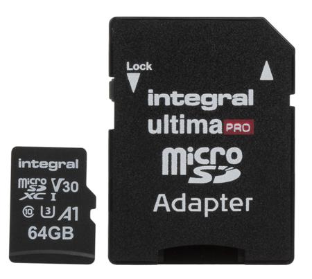 INMSDX64G-100/70V30 Integral Memory 64 GB MicroSDXC Micro SD Card, Class 10, UHS-1 U3
