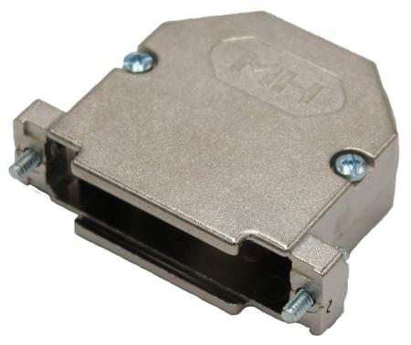 MHDU45ZK25-K MH Connectors MHDU45 Series Zinc Angled D Sub Backshell, 25 Way, Strain Relief