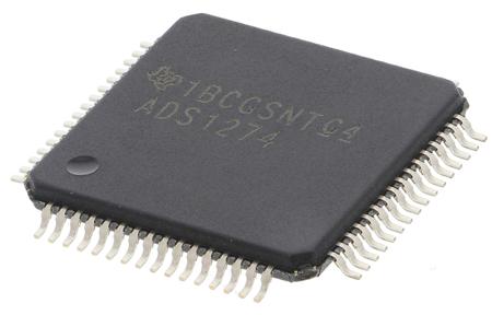ADS1274IPAPT Texas Instruments, Quad 24-bit- ADC 144ksps, 64-Pin HTQFP
