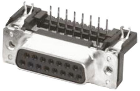 09663526611 HARTING D-Sub Standard 25 Way Right Angle Through Hole D-sub Connector Socket, 2.76mm Pitch, with Boardlocks, M3