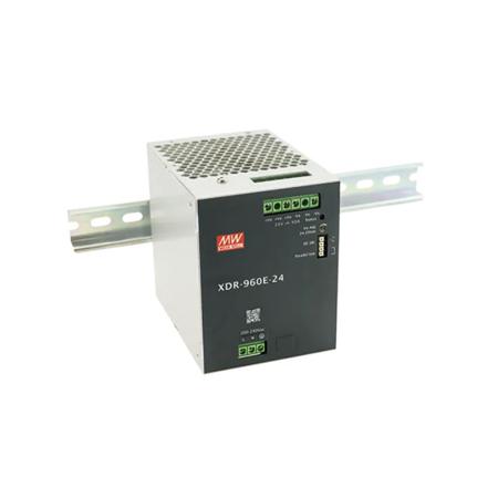 XDR-960E-24 MEAN WELL XDR-960E DIN Rail Power Supply, 180 To 264V ac ac, dc Input, 24V dc Output, 40A Output, 960W