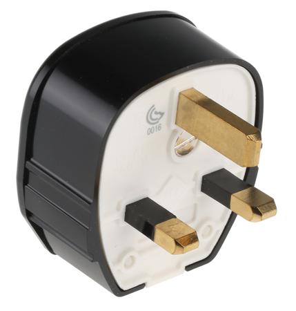 655 BLK MK Electric UK Mains Plug, 13A Black, Cable Mount PVC, Urea Formaldehyde