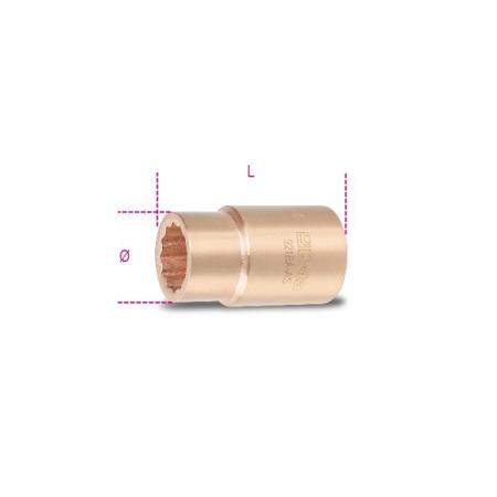 921BA-AS 1/2 BETA 1/2 in Drive 1/2in Bi-Hexagon, 12 point, 40 mm Overall Length