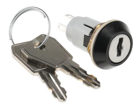 WRL-5-E-S-2-B IP67 Key Switch, SPDT, 3 A@ 50 V dc, 5 A@ 115 V ac 2-Way, -20 → +65°C