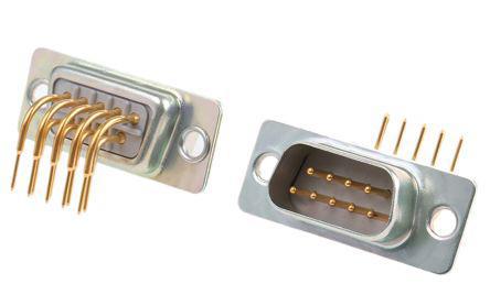 472-679 RS Pro 9 Way Right Angle Through Hole PCB D-sub Connector Plug, 2.74mm Pitch