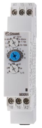 88827185 Crouzet DIN Rail Mount Timer Relay, 24 → 240 V ac, 24V dc, 1-Contact, 0.1 s → 100h, SPDT