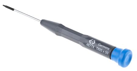 T4877X-05 CK 50 mm Chrome Vanadium Molybdenum Steel Ergonomic Screwdriver, Torx T05 Tip