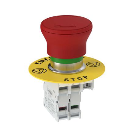 SSA-EBM-11L Banner SSA-EBM Series Twist Release Emergency Stop Push Button, Panel Mount, 22mm Cutout, 1NO, SPST, IP65