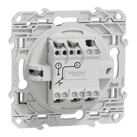 S530266 Schneider Electric Grey Push Button Light Switch, 1 Gang, Odace