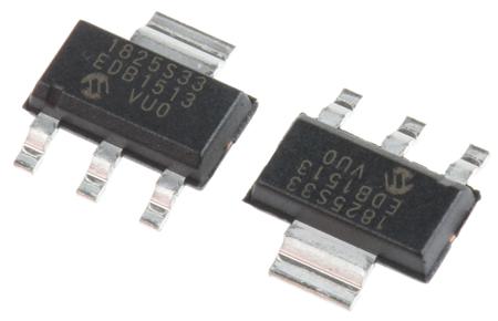 MCP1825S-3302E-DB Microchip MCP1825S-3302E/DB, LDO Regulator, 500mA, 3.3 V, ±0.5%, 2.1 → 6 Vin 3+Tab-Pin, SOT-223