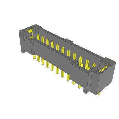 T2M-111-01-L-D-TH-WT Samtec T2M Series Right Angle Through Hole PCB Header, 22 Contact(s), 2 mm Pitch, 2 Row, Shrouded
