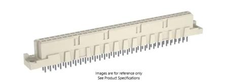 284166---284166-E ERNI STVB 64 Way 2.54mm Pitch, Type B Class C2, 2 Row, Vertical DIN 41612 Connector, Socket
