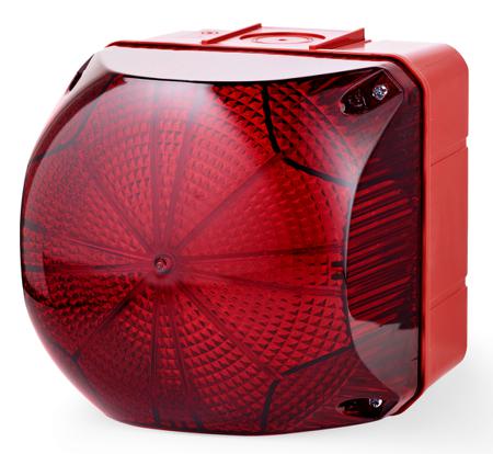 874262408 AUER Signal QDM Series Red Multiple Effect Beacon, 24-48 V ac/dc, Surface Mount, LED Bulb, IP66