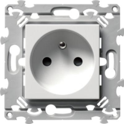 WE100 Hager White Plug Socket, 2 Poles, 16A, French 2P, Indoor Use