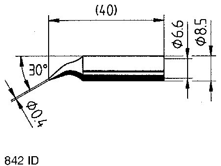 842ID Ersa 0.4 mm Conical Soldering Iron Tip for use with Power Tool
