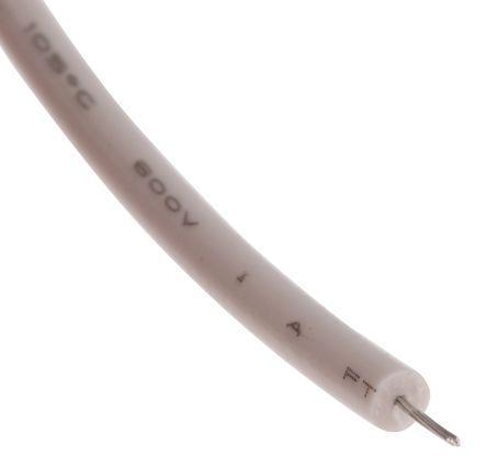 874-0015 RS Pro 1431 Series White, 100m XLPVC UL1431 Hook Up Wire, 600 V 28 AWG