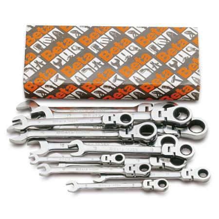 142SN/S13 BETA 12-Piece Ratchet Spanner Set, 7 mm, 8 mm, 9 mm, 10 mm, 11 mm, 12 mm, 13 mm, 14 mm, 15 mm, 16 mm, 17 mm, 18 mm, 19
